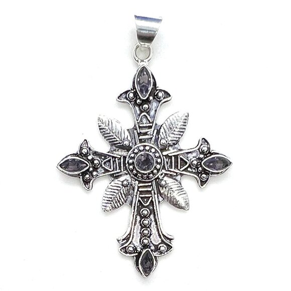 Amethyst CROSS Pendant # 413 - Picture 1 of 2